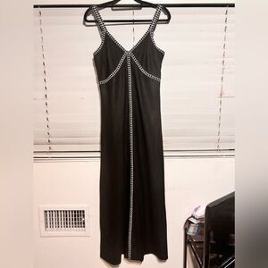 MSK Black linen midi dress